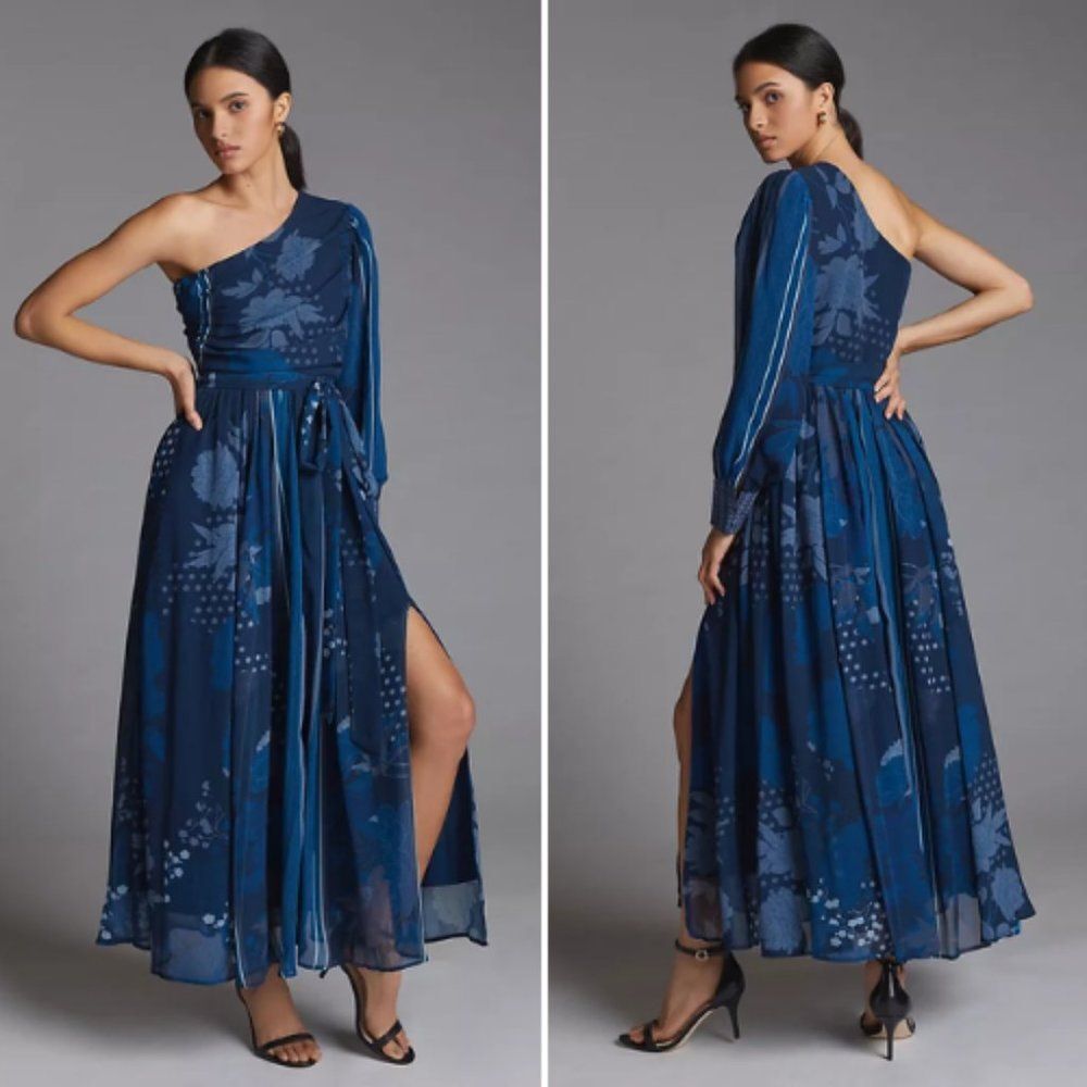 NWT Anthropologie One-Shoulder Maxi Dress | XXS
